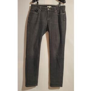 Eileen Fisher Organic Cotton Slim Fit Jeans Womens Size 6P Mid Rise Washed Black